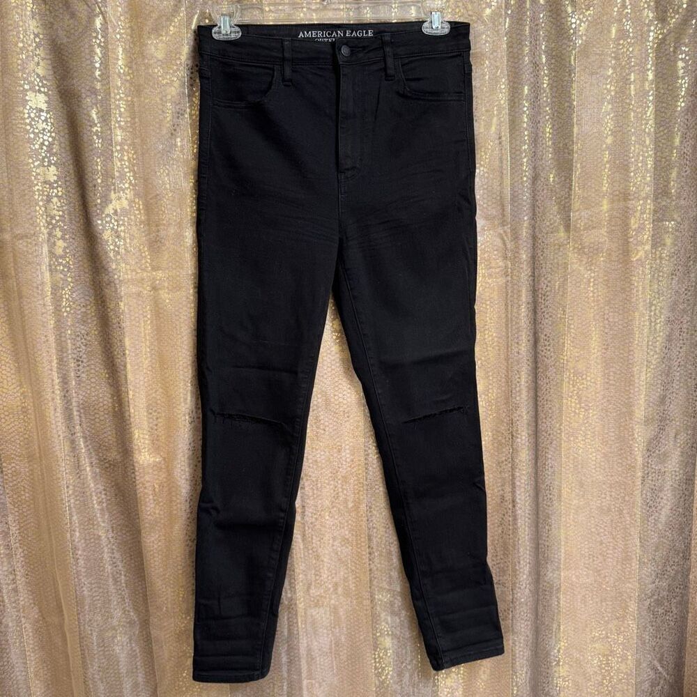 American Eagle Black Super High Rise Jegging Skinny Jeans 12 Regular NWT